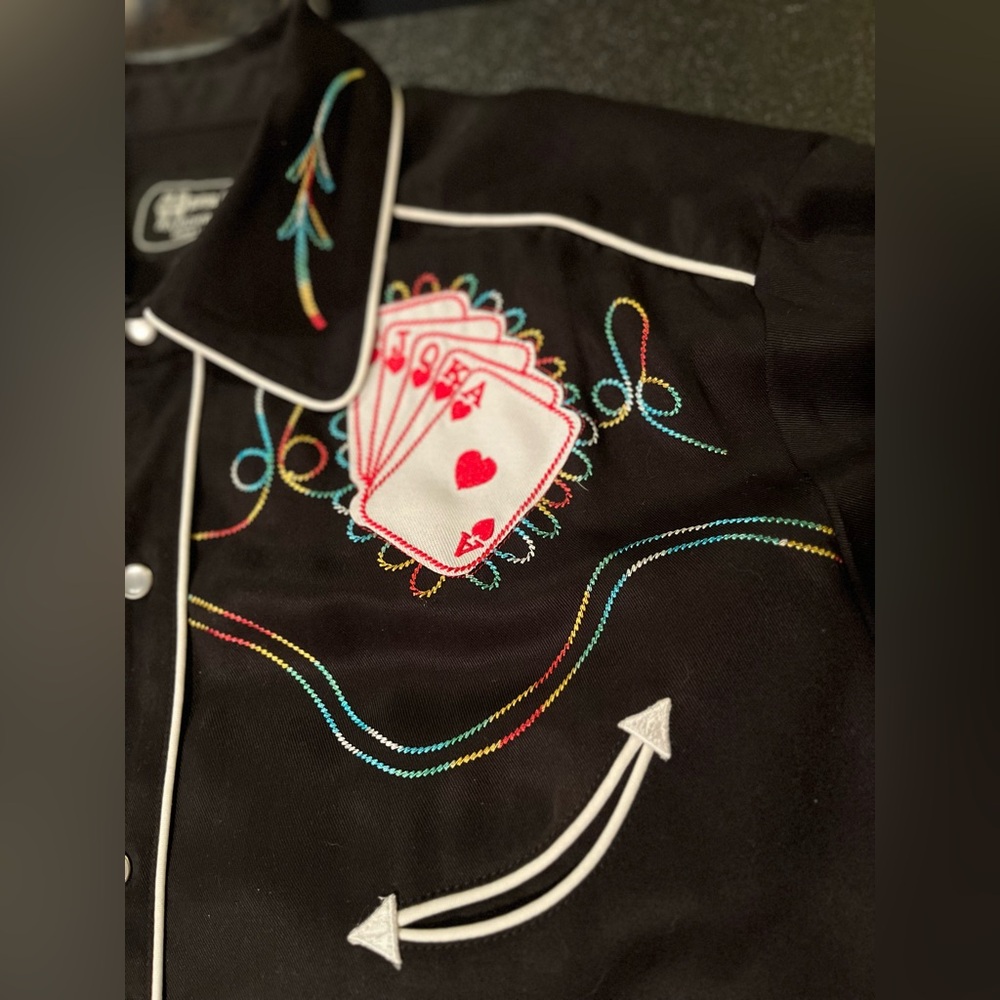 H Bar C XL Black Label Vintage Inspired Royal Flush Shirt - Picture 10 of 14